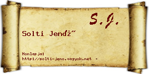 Solti Jenő névjegykártya