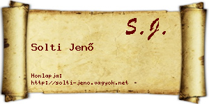 Solti Jenő névjegykártya