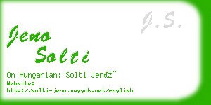 jeno solti business card